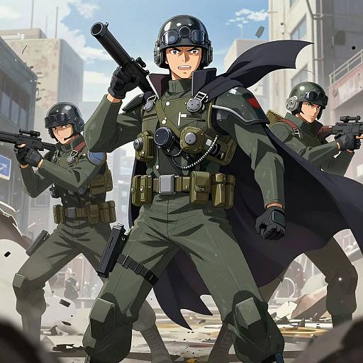 Anime Military Futuristic Heroic Stance