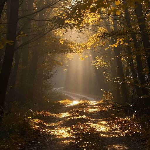 Ethereal Misty Forest Path