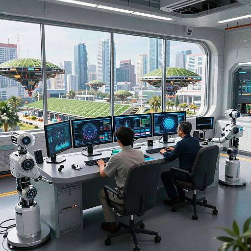 Futuristic High-Tech Control Room