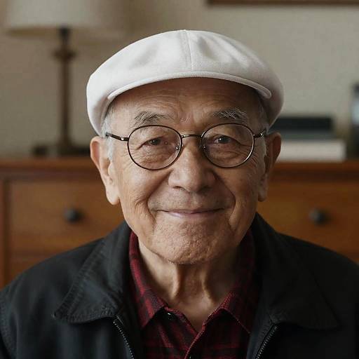Gentle Smiling Man in Close-Up Portrait