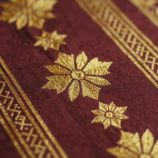 Handwoven Silk Tapestry Macro Shot