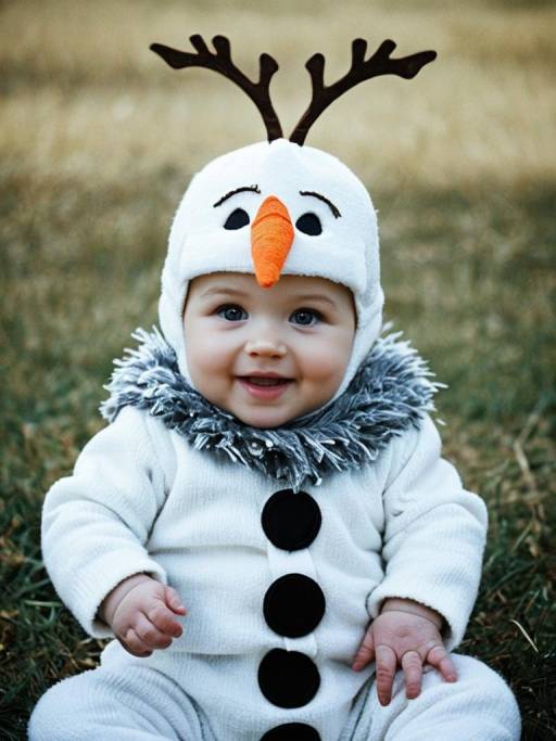 Baby in Olaf Snowman Costume