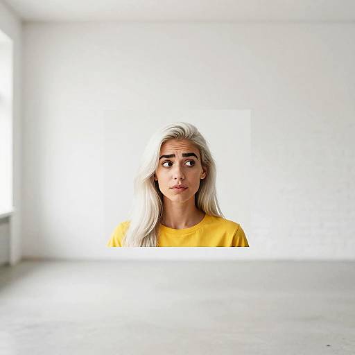 Minimalist Portrait of Woman in Yellow Top