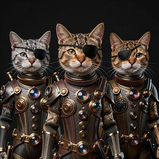 Intricate Steampunk Cat Portrait Photography