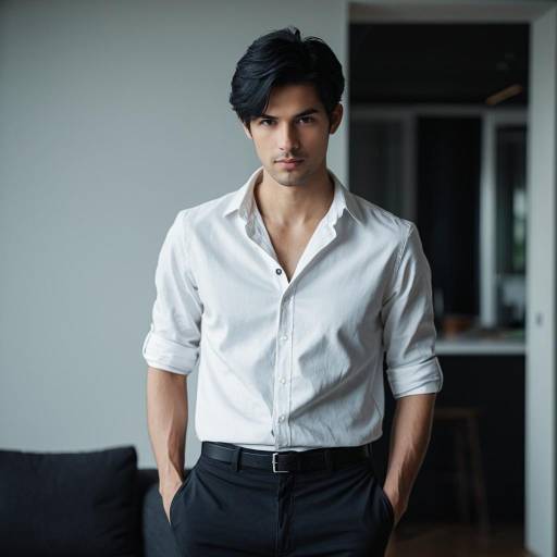 Confident Young Man in Casual Shirt