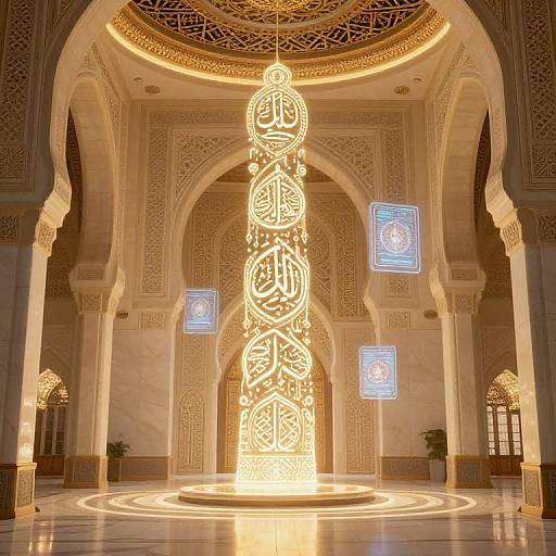 Futuristic Mosque with AI Calligraphy