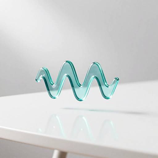 Translucent Aqua Acrylic Wave Emoji