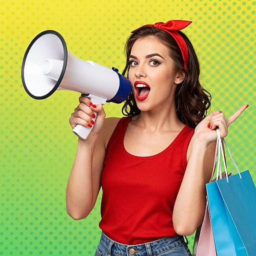 Pop Art Girl with Megaphone