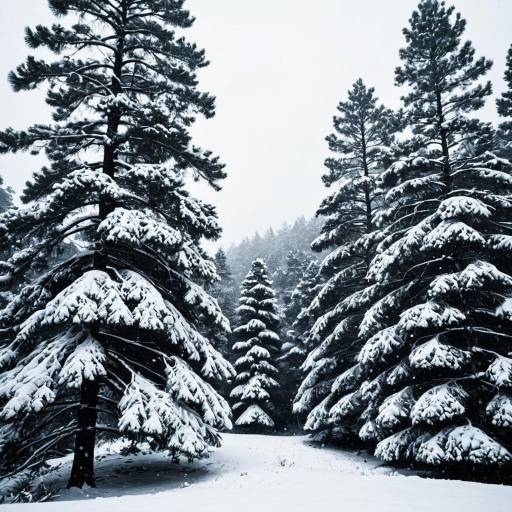 Photorealistic Snow-Covered Pine Trees