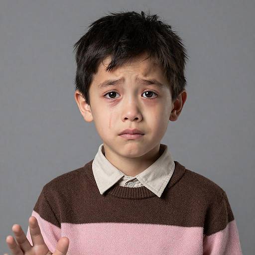 Emotional Portrait of a Young Boy