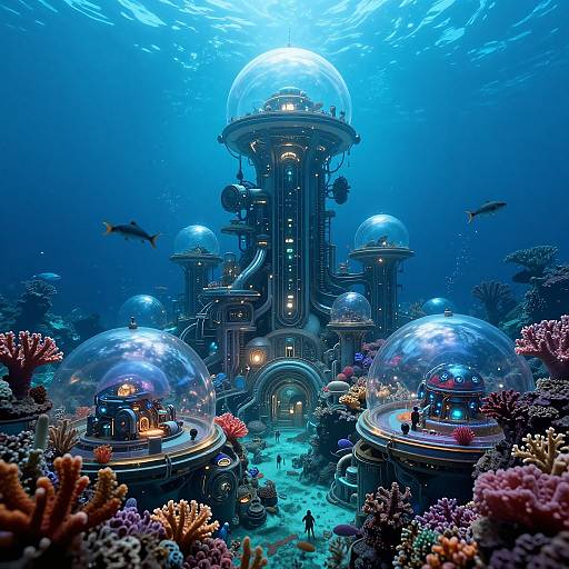 Underwater Metropolis with Coral Tech