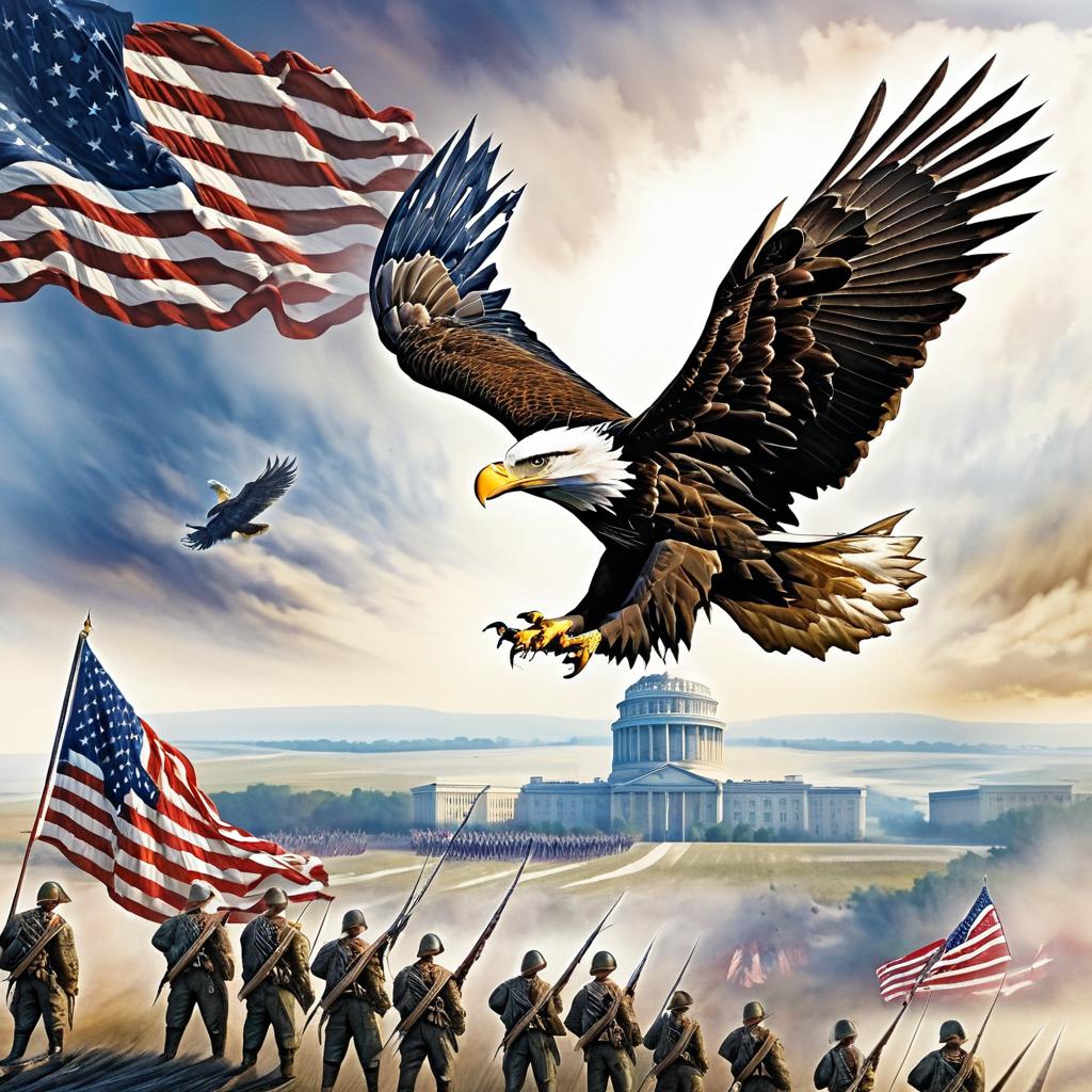 Majestic Bald Eagle and American Freedom