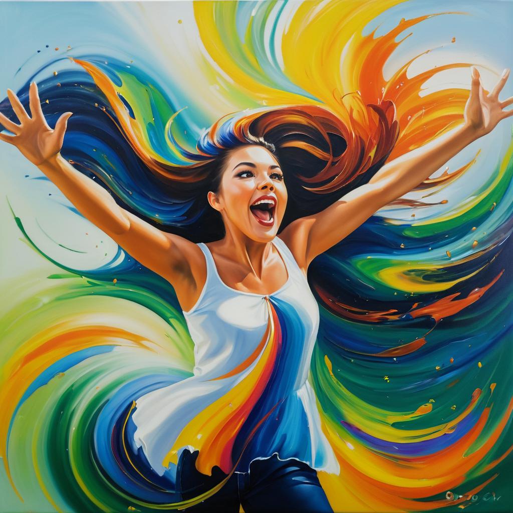 Vibrant Excitement in Oil Painting