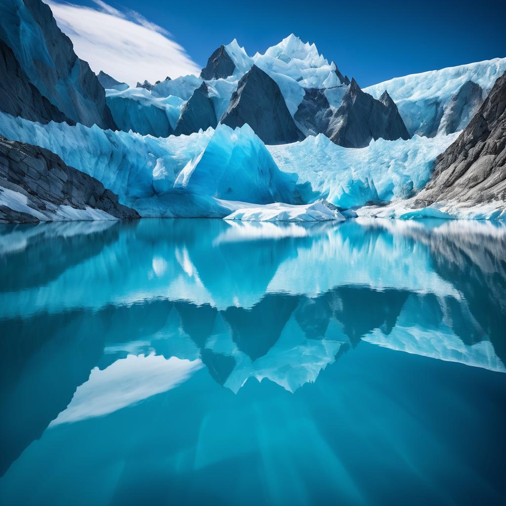 Serene Glacier Landscape with Turquoise Reflection