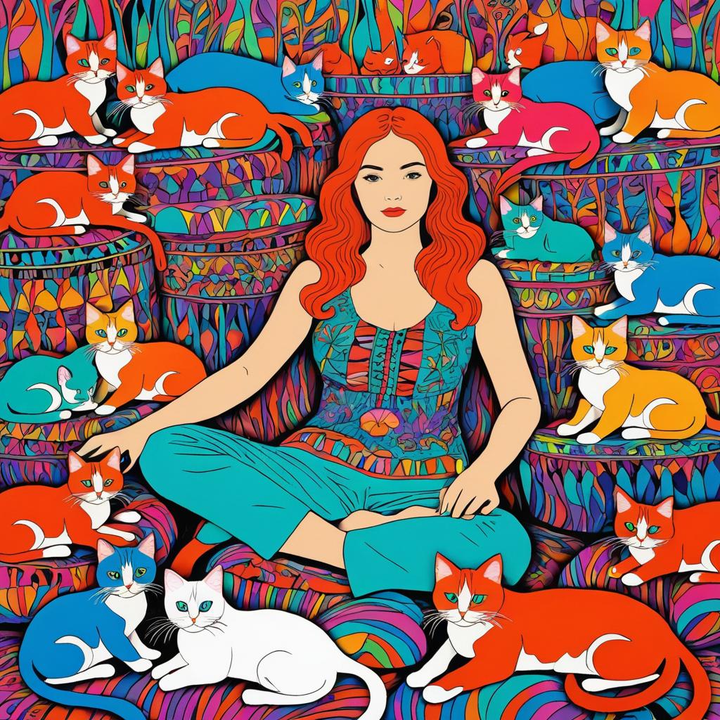 Psychedelic Kittens and a Dreamy Woman