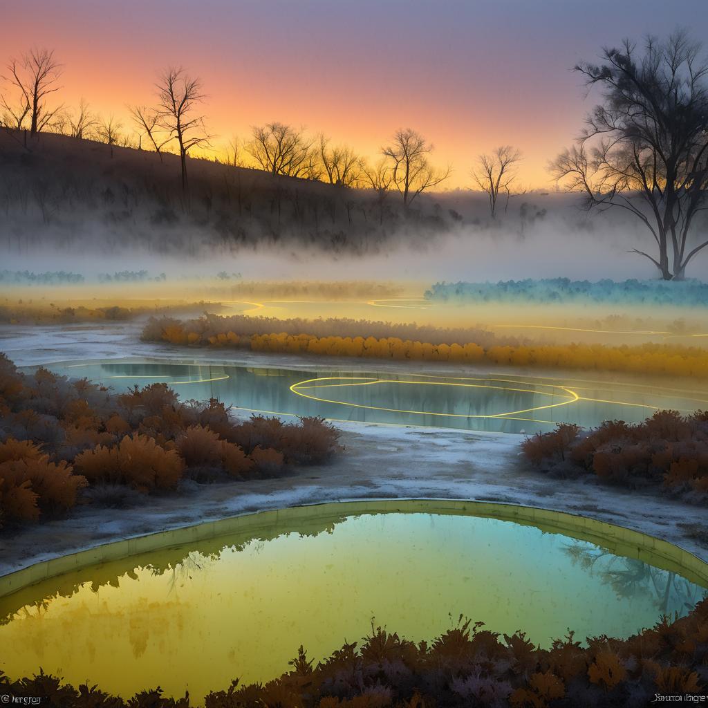 Radiant Geothermal Dawn at Sulfur Springs