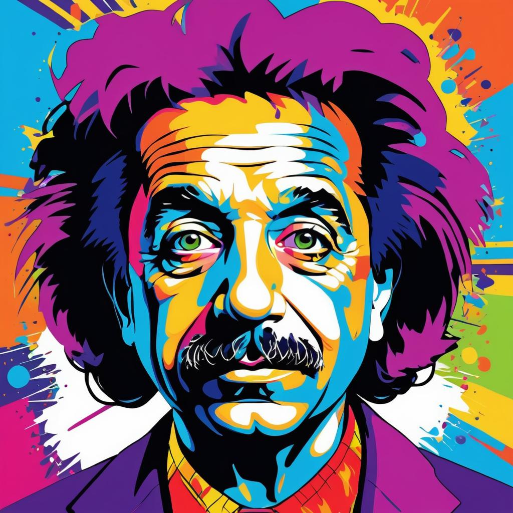 Vibrant Pop Art Portrait of Einstein