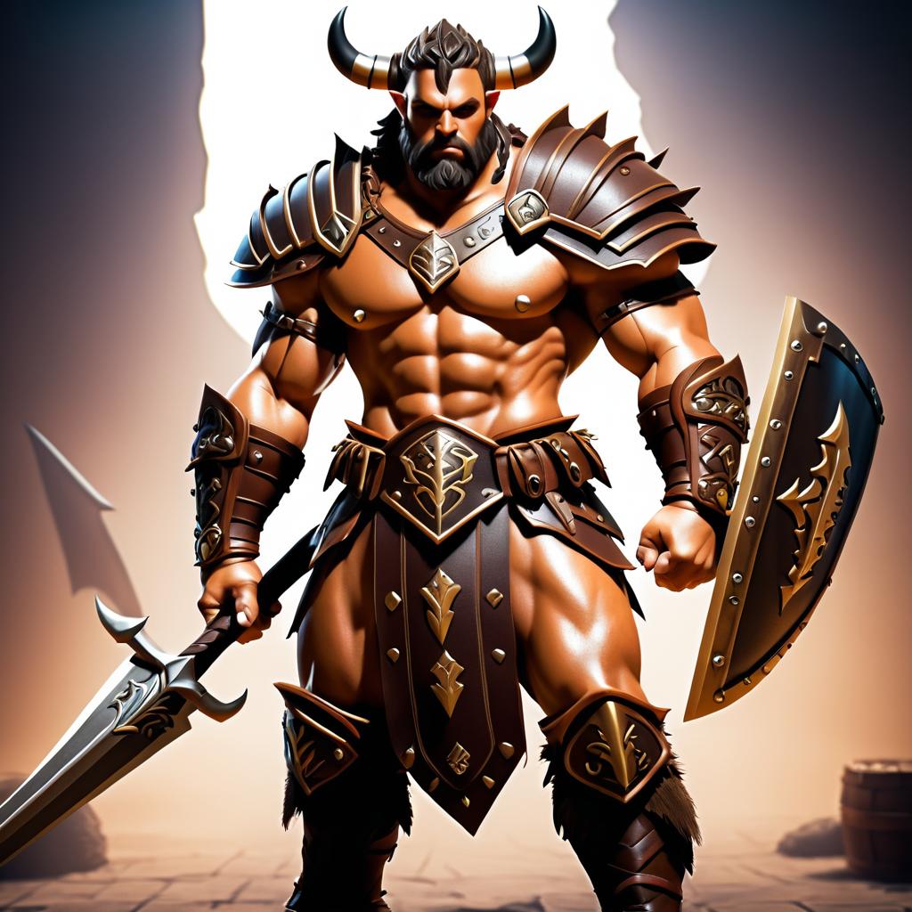 Fearsome Minotaur Gladiator Character Art