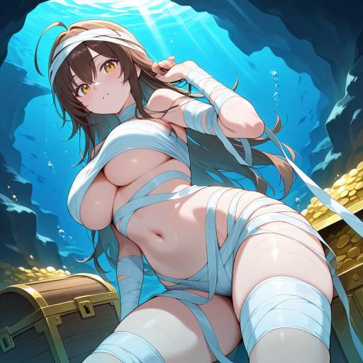 Mysterious Girl in Mummy Costume