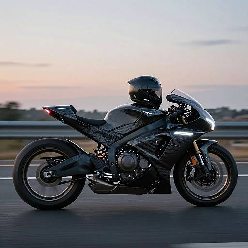 Futuristic Cafe Racer at Dusk