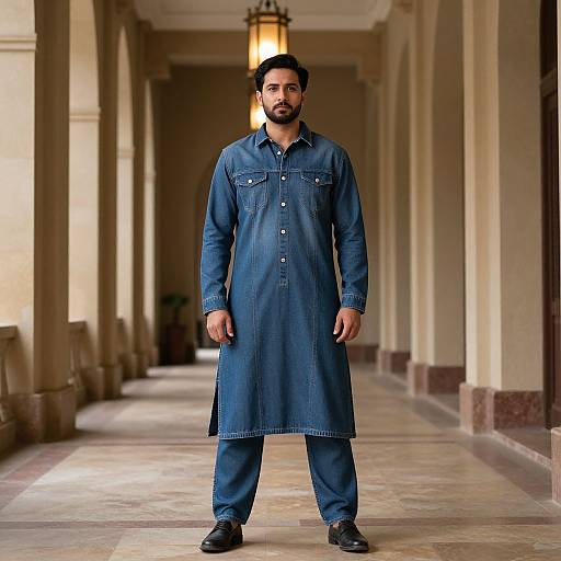 Man in Kurta Jeans Style Costume