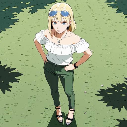 Contemplative Naruto Girl in Meadow