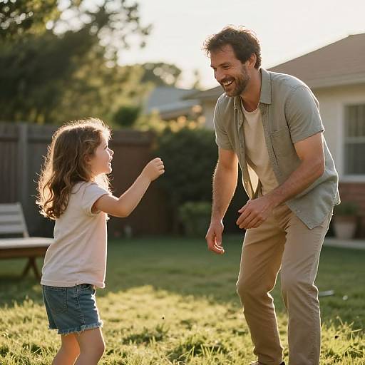 Dad and Daughter Catching Joy