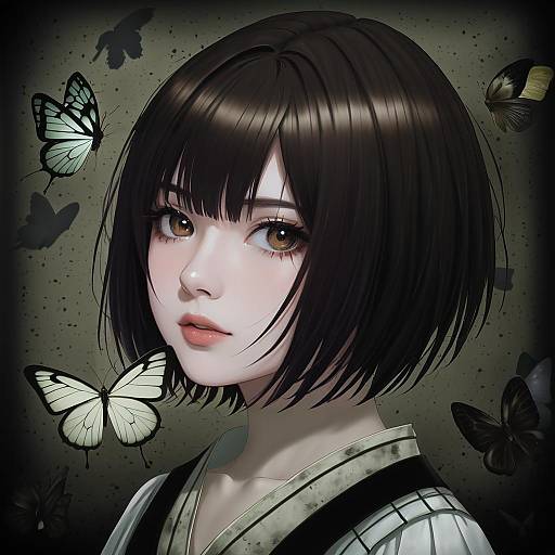 Illustration of Amakura mio, fatal frame in the style of Maromi (am97)