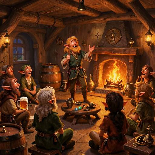 Comical Bard Entertains Mischievous Elves