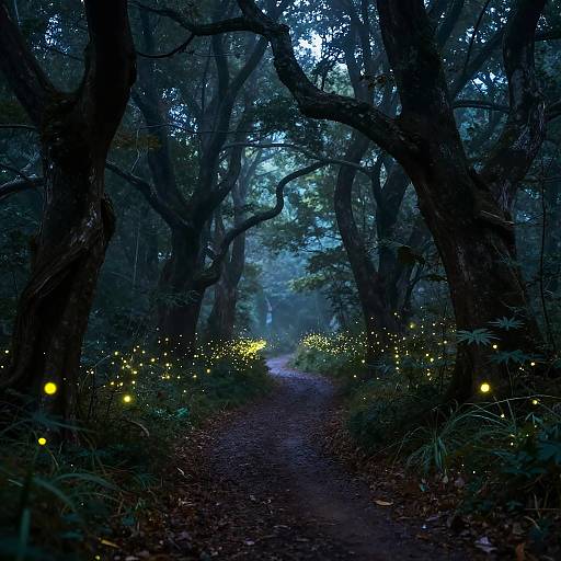 Mysterious Twilight Forest Path