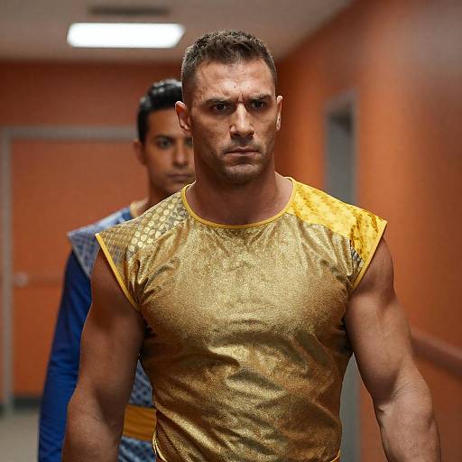 Muscular Man in Gold Top Portrait