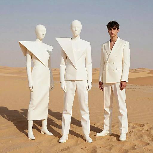 Avant-Garde Fashion in Surreal Desert