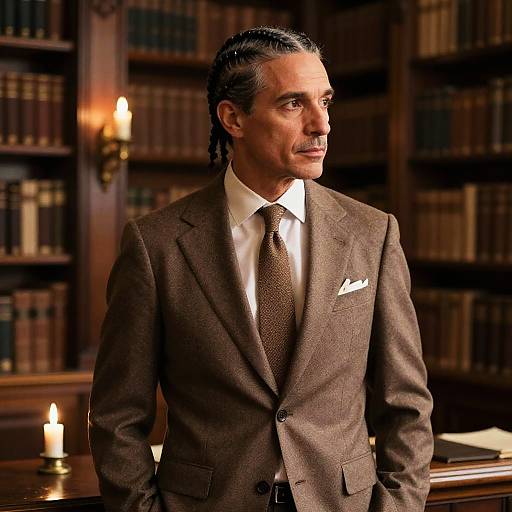 Cornrows on Man in Classic Suit