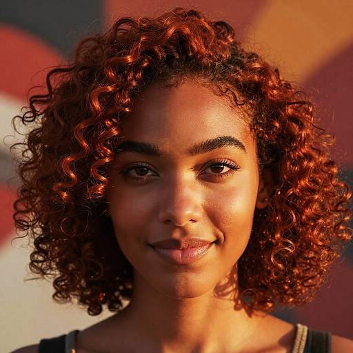 Close-up Portrait of Woman with Red Curly Hair