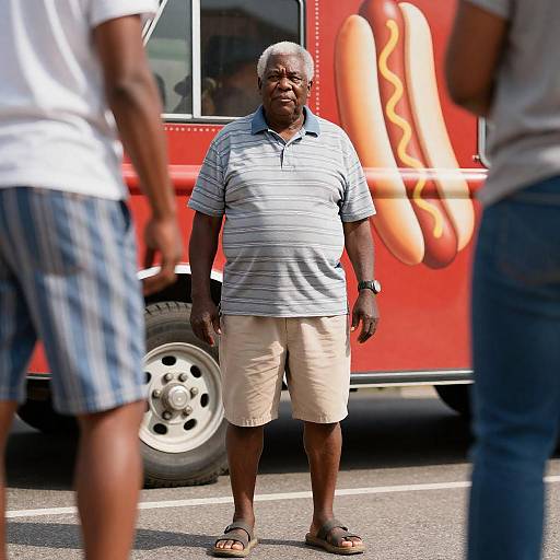 Joyful Summer Day at the Hot Dog Stand