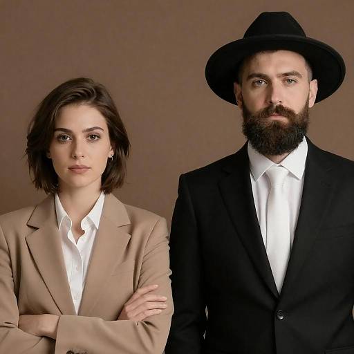 Man and Woman Portrait in Formal Attire