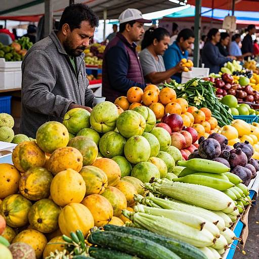 Vibrant Market Stall with Fresh Produce