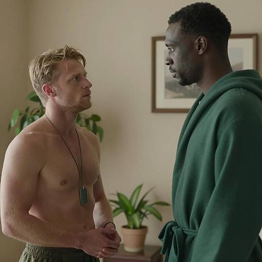 Intense Encounter Between Two Men