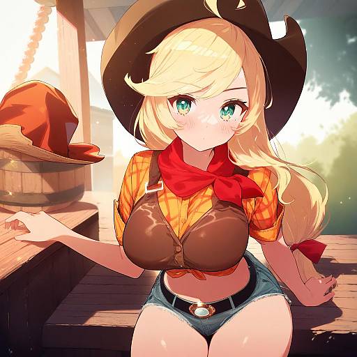 Illustration of Applejack, my little pony in the style of Hato haru