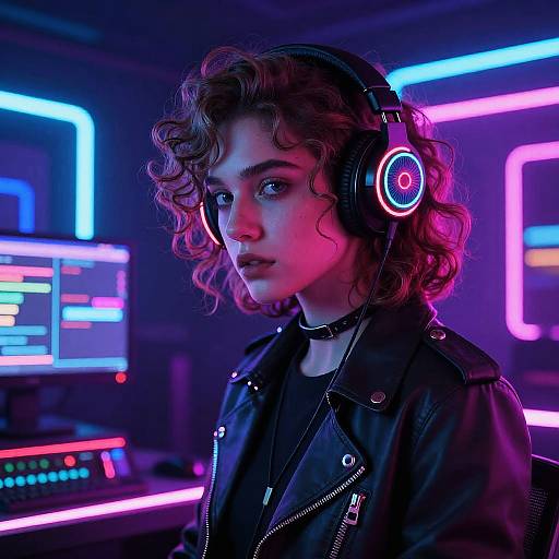 Neon Voidpunk Panther Coder