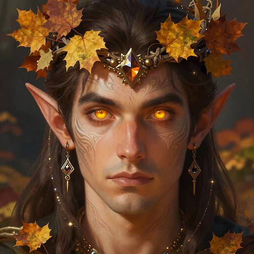 Autumn Eladrin with Glowing Eyes