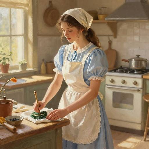 Cinderella's Vintage Cleaning Scene