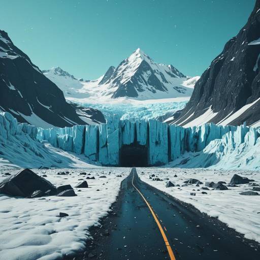 Vibrant Glacier Vista at Universe's Edge