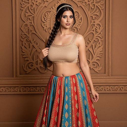 Elegant Woman in Traditional Indian Dress