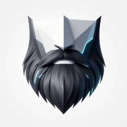 Futuristic Geometric Cyberpunk Beard