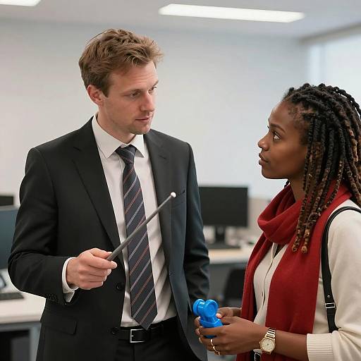 Office Interaction Between Two Colleagues