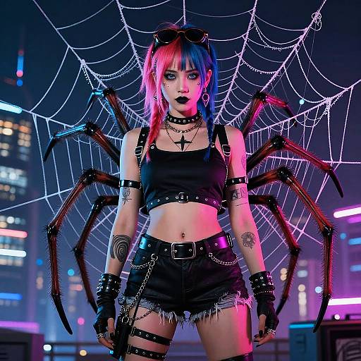 Cyberpunk Female Spider Warrior
