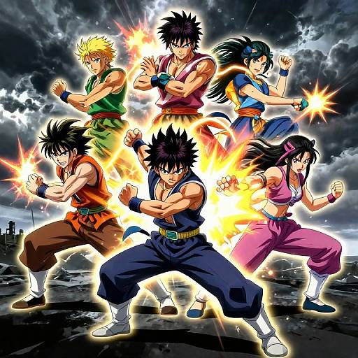 Dynamic Anime Warriors Action Poses