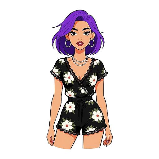Casual Chic Woman in Floral Romper