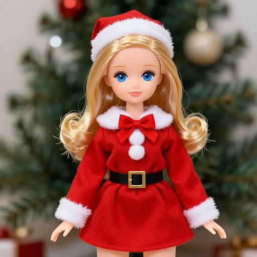 Blonde Doll in Santa Outfit